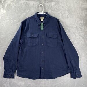 L.L. Bean Shirt men's XL Button Down 1912 Field Flannel Slightly Fitted Blue NWT